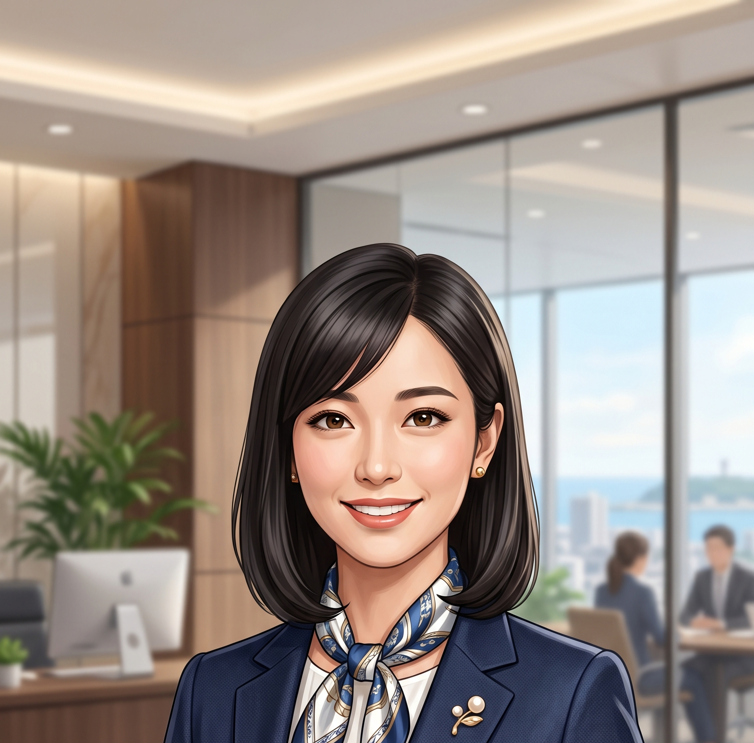 AIエージェント アオイ（Secretary）のイラスト画像